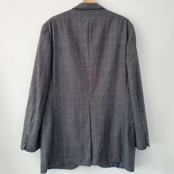 Vintage Southwick Roderick St. John's wool blazer jacket gray plaid size 43 T - Picture 4 of 9